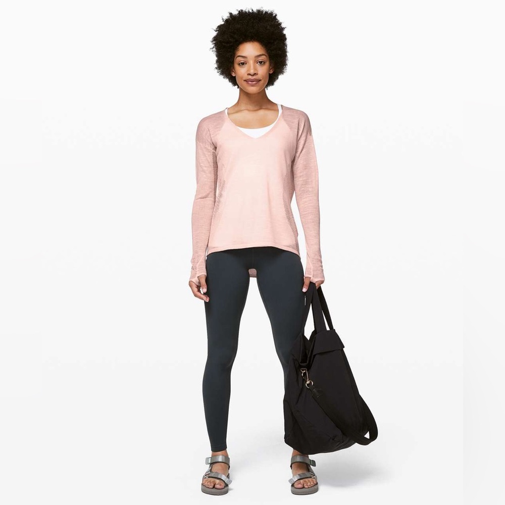 Lululemon Still Movement Sweater *Linen Blend in Butter Pink Lightweight size 10